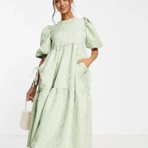 ASOS Design Green Brocade Dress - US 6
